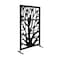 Highlanderhome LaserCut Metal Privacy Fence, TreeInOne, Black, 48"x72"/Set TreeInOne_Black_3pcCombo - alternate 1